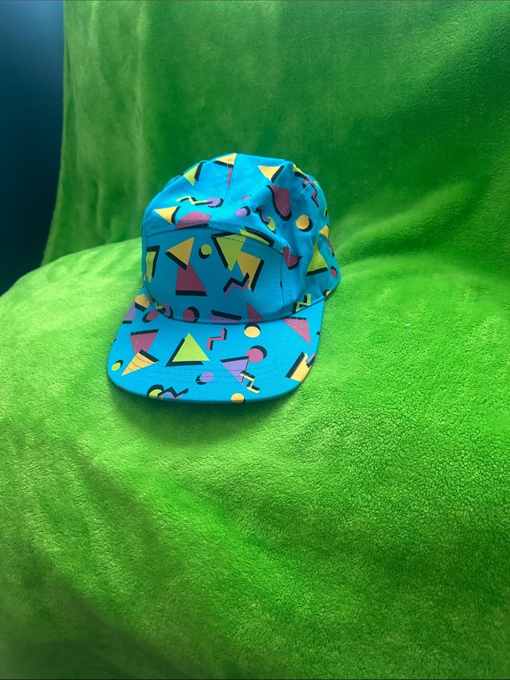 Spirit Bright Teal Retro Geometric Cap